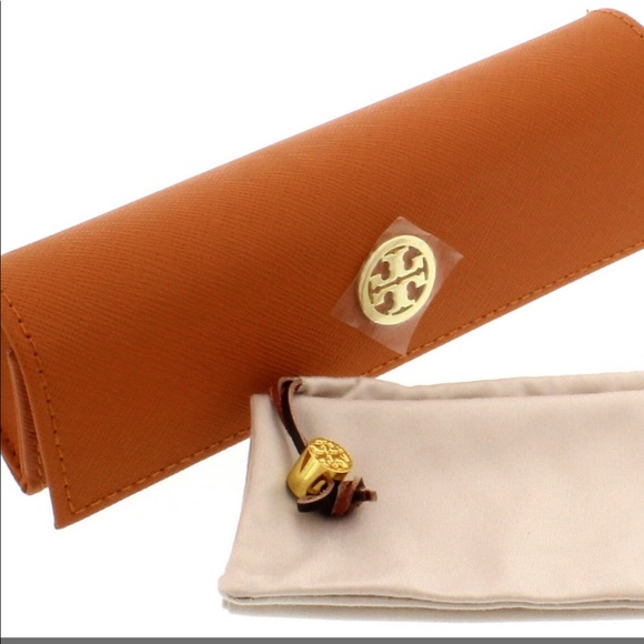 Tory Burch sunglass case and pouch mini cute thin orange luxury summer shades - Picture 3 of 6